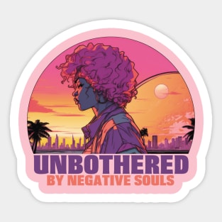 Unbothered By Negative Souls | Black Pride Month, Melanin, African American Shirt, Black Pride Shirt, Black Queen Shirt, Pride Month Shirt Sticker